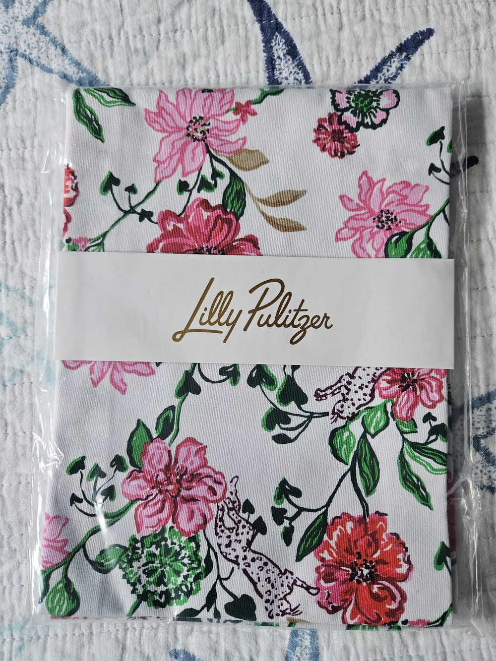 Lilly Pulitzer Printed Tea Towel in the Coconut Safari Sanctuary print